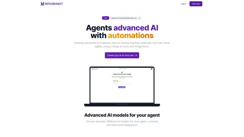 IntegraBot Website screenshot