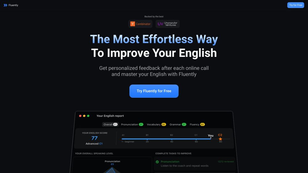 Fluently AI Website screenshot