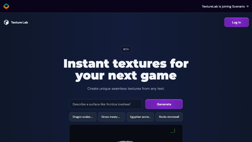 Texture Lab Website screenshot