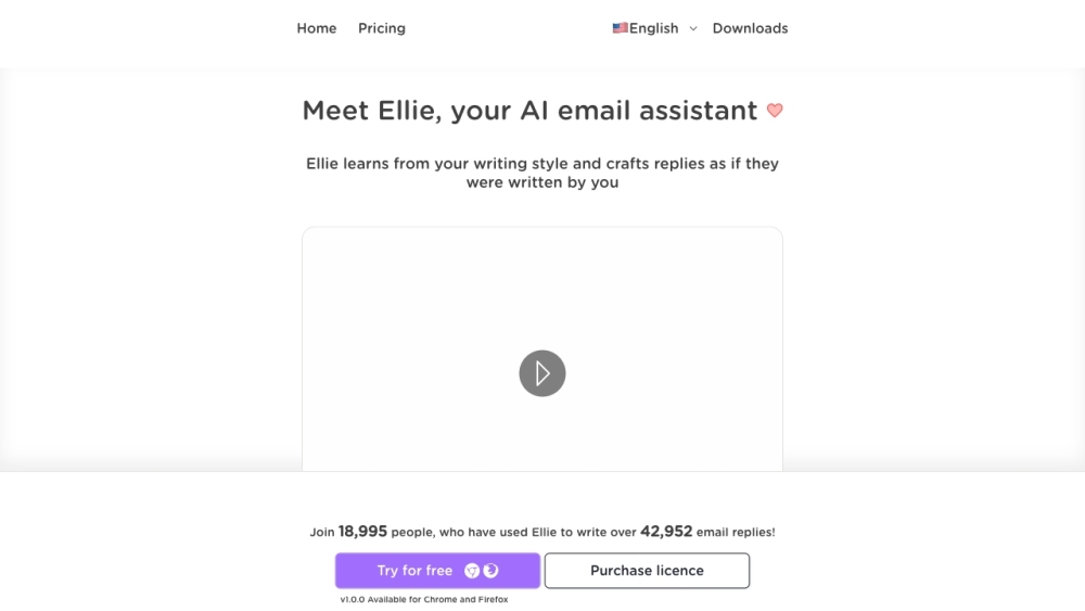 ellie Website screenshot