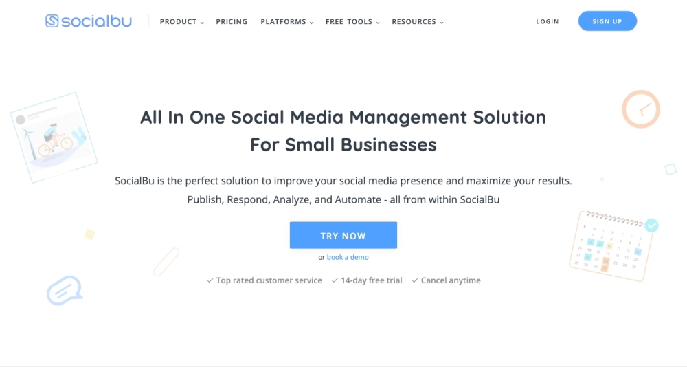 SocialBu - Social Media Management und Automatisierung Website Screenshot