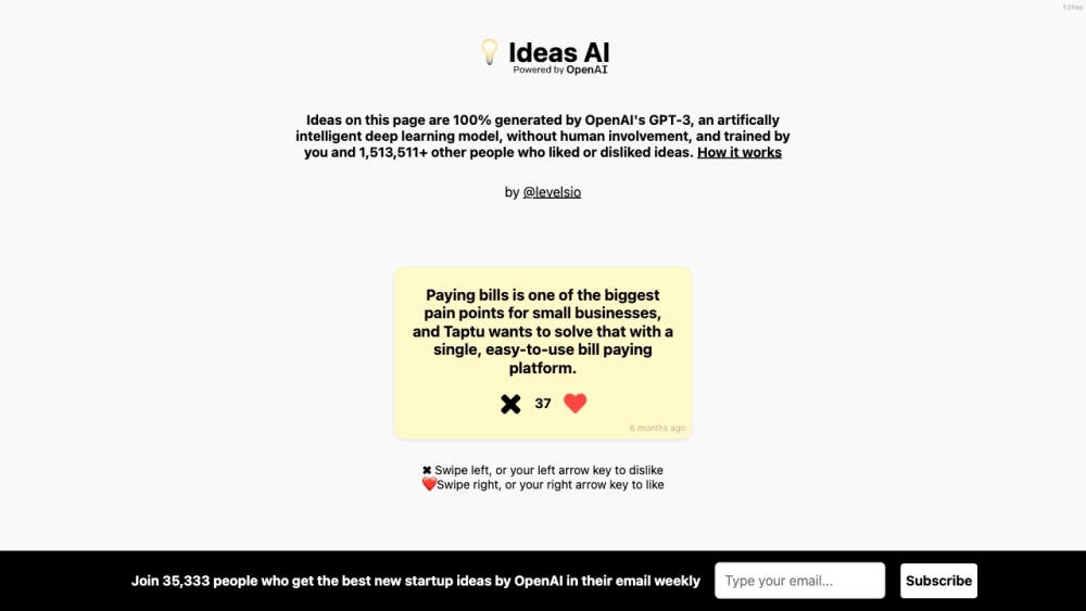 Startup Ideas powered by OpenAI