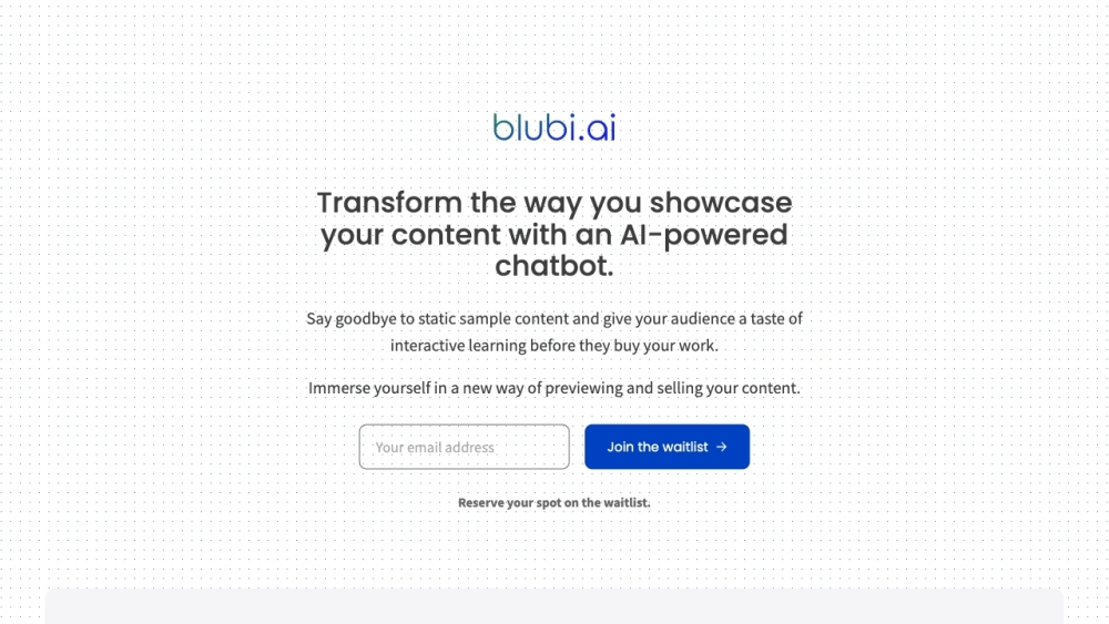 blubi.ai Website screenshot