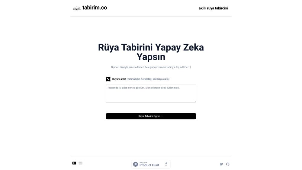 Tabirim Website screenshot