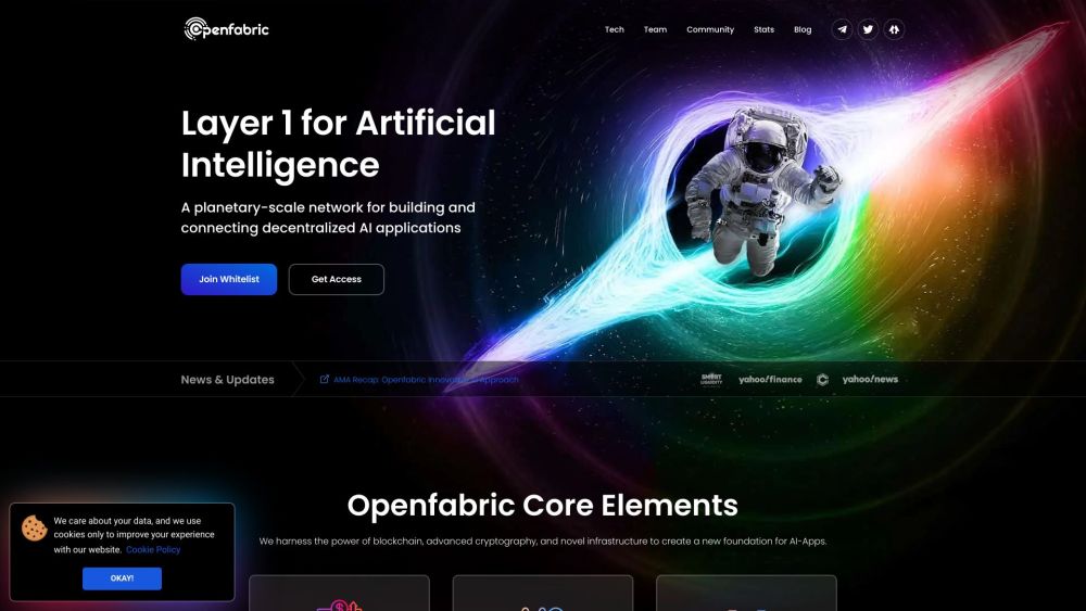 Openfabric Website screenshot