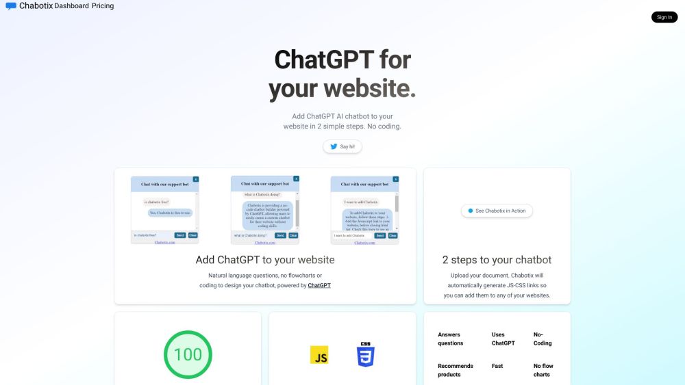 Chabotix Website screenshot