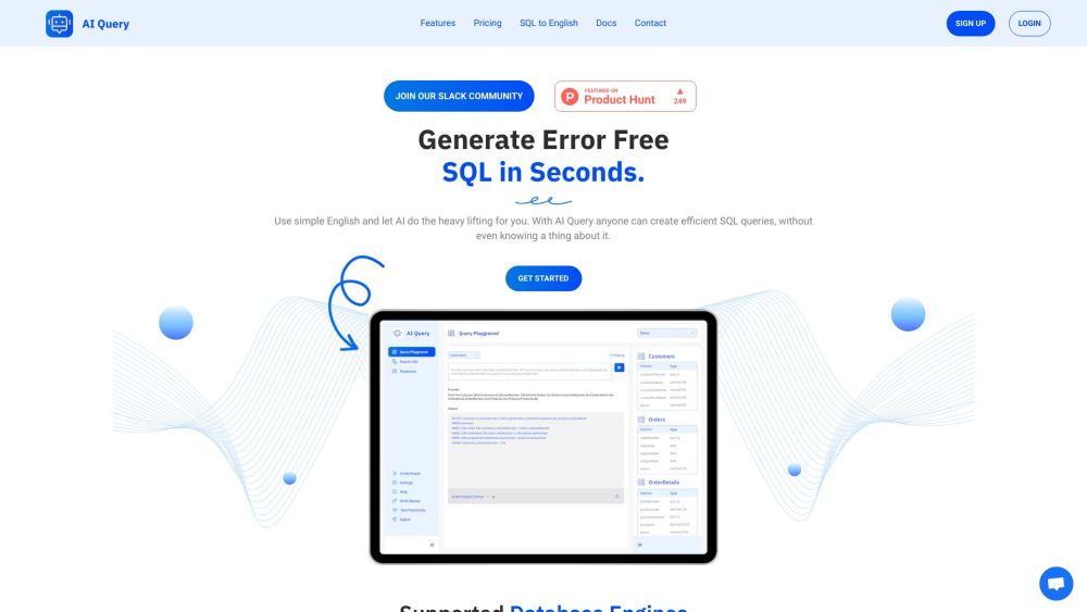 AI Query Website screenshot