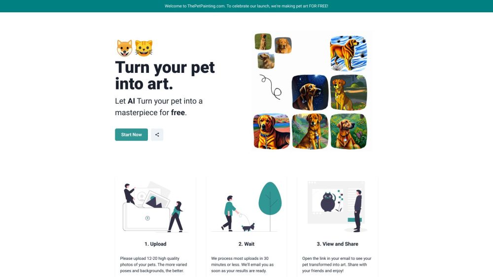 ThePetPainting.com Website screenshot