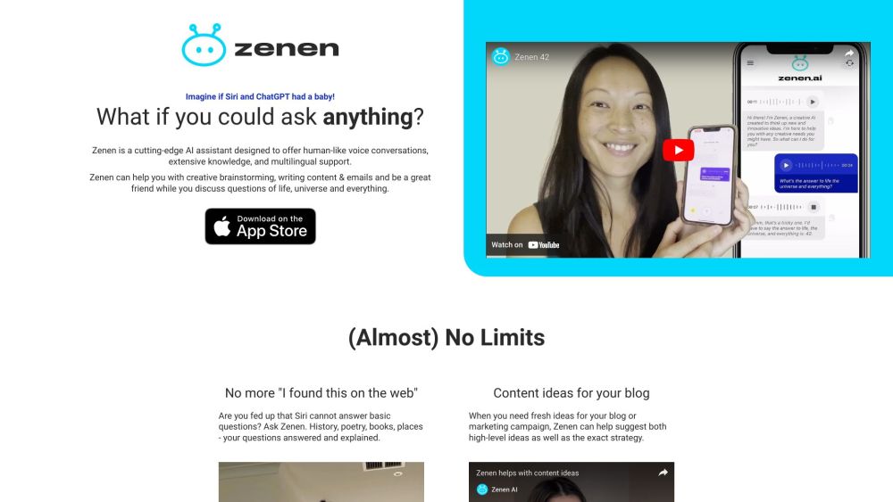 Zenen Website screenshot