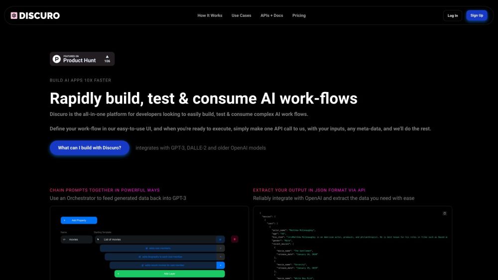 Discuroのウェブサイトのスクリーンショット