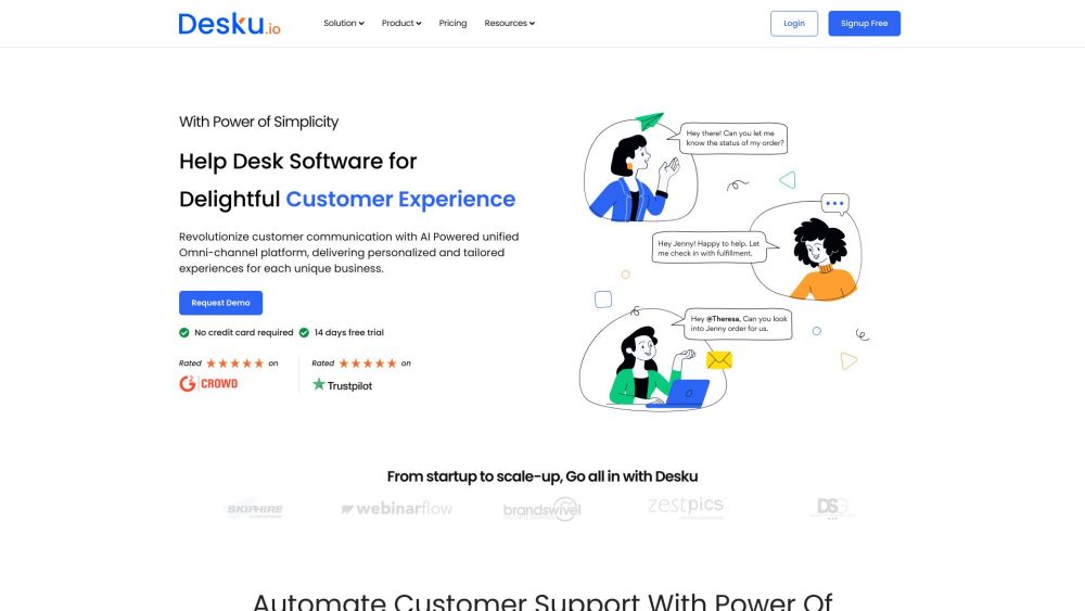 Desku Website screenshot