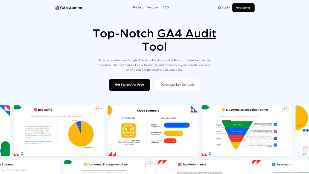 GA4 Auditor - Google Analytics 4 Audit Tool Website screenshot