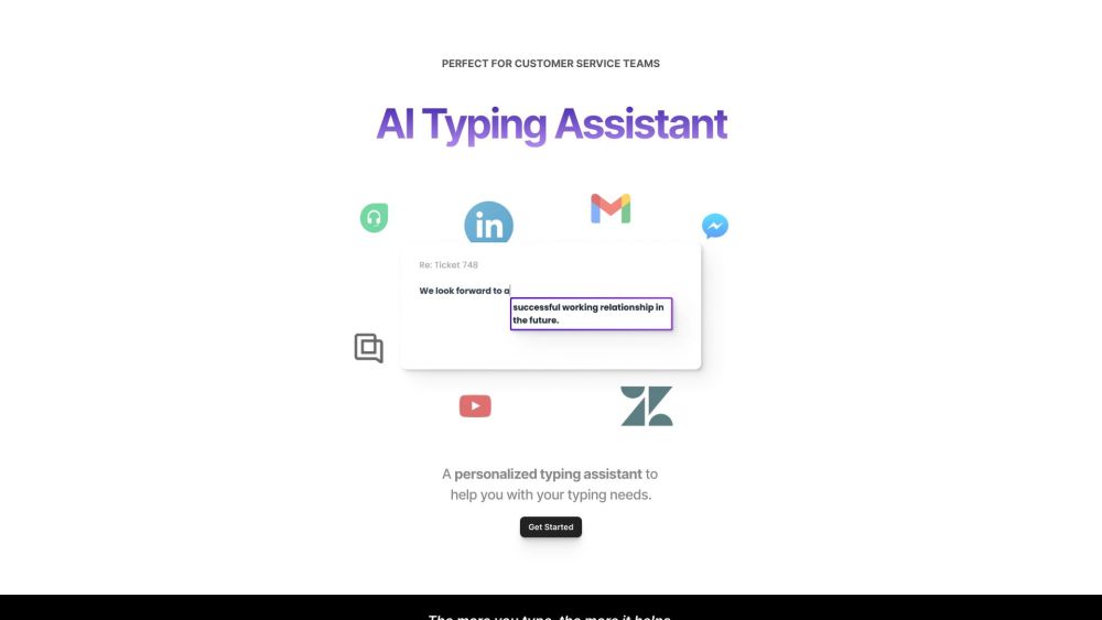 AI Typing Assistant Website screenshot