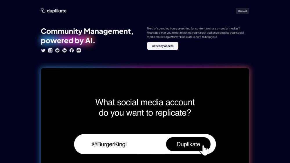 Duplikate - Community Management Next Generation Website screenshot