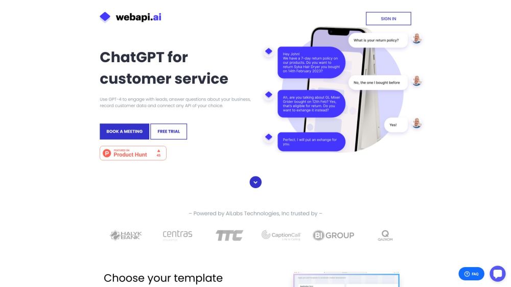 Webapi.ai - GPT-4 AI Chatbot builder