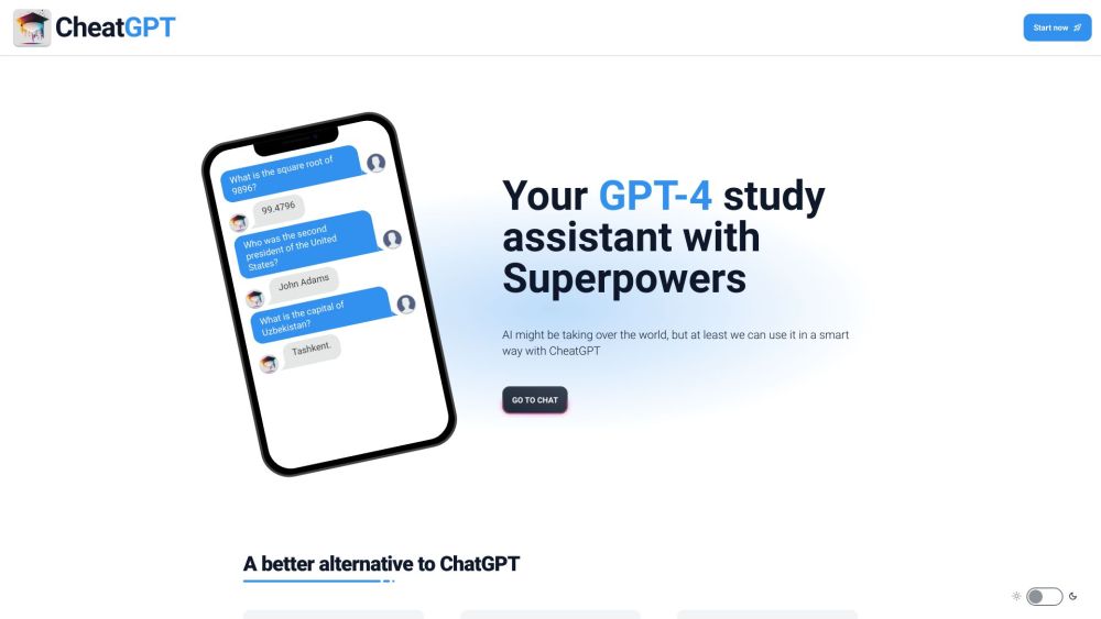 CheatGPT Website screenshot