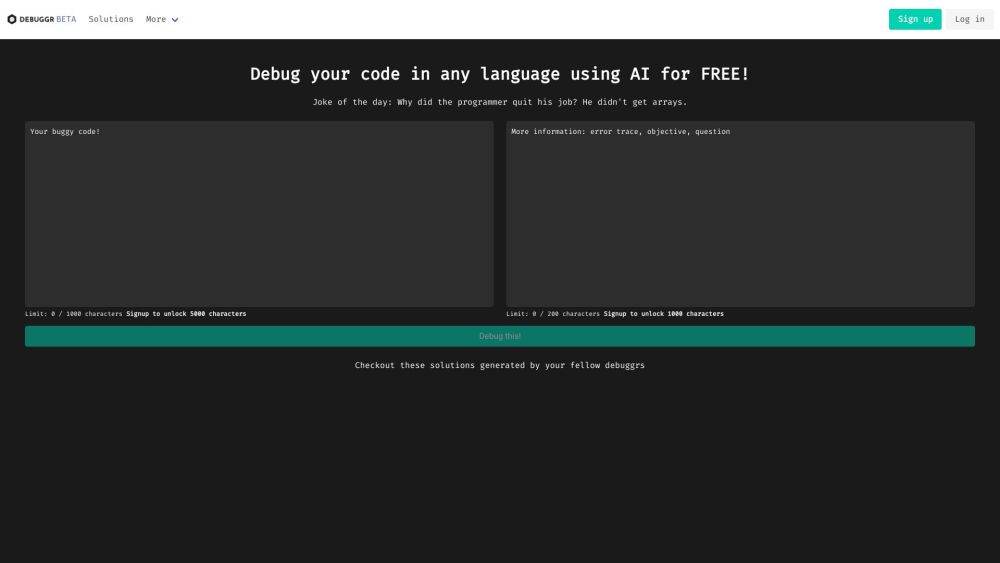 Debuggr.net Website screenshot