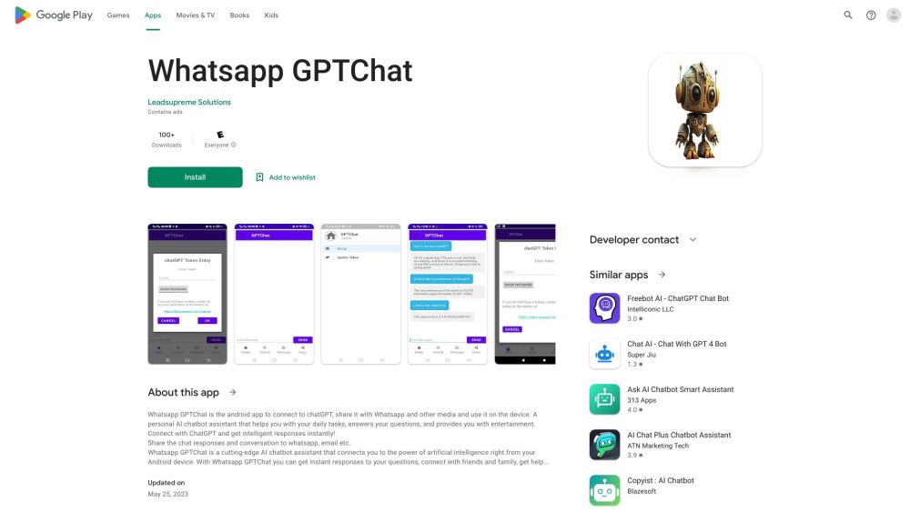 GPTChat Website screenshot