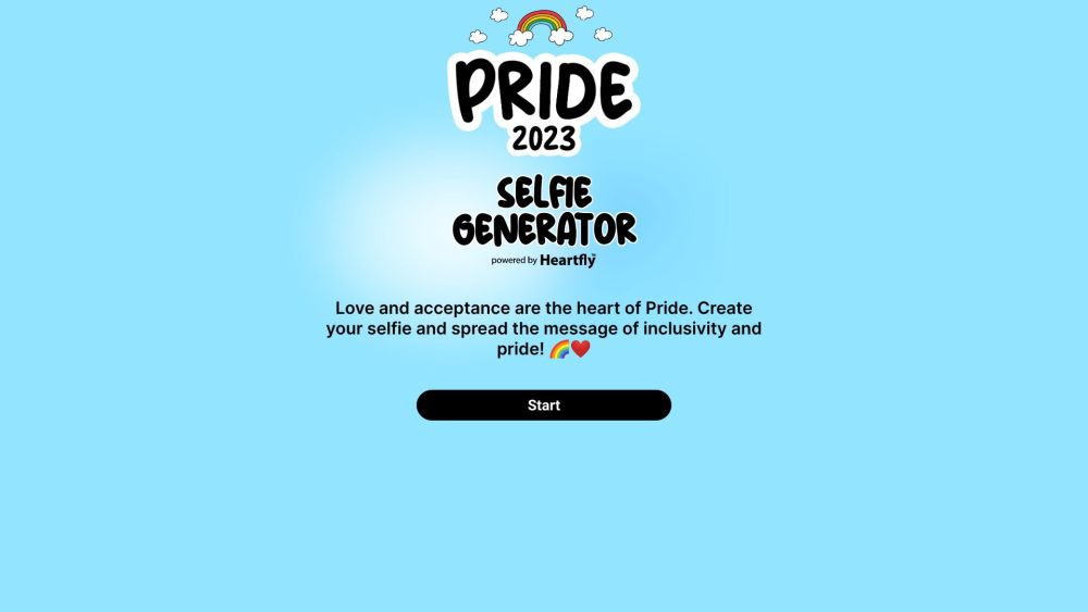 Pride Selfie Generator Website screenshot