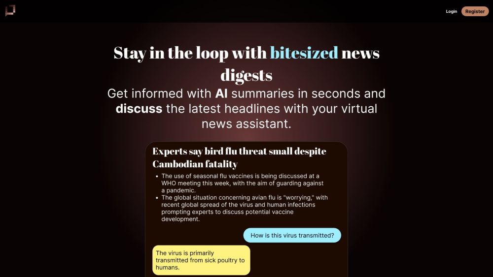 Bitesized News Website screenshot