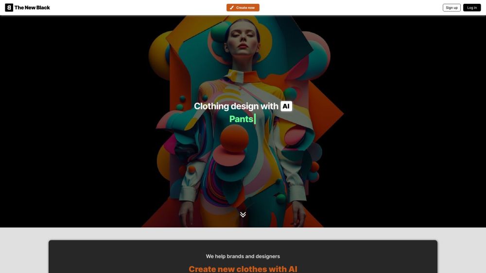 The New Black | AI Clothing Fashion Design Generator Website screenshot