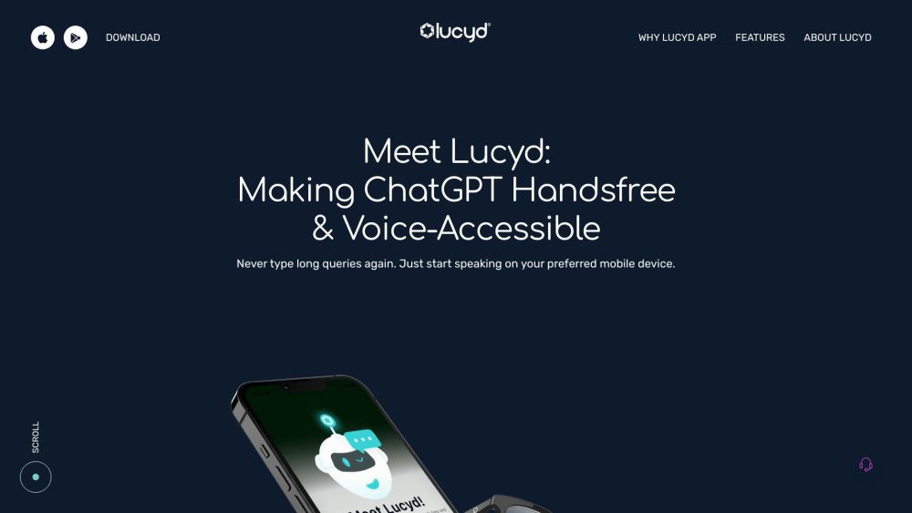 Lucyd App Website screenshot