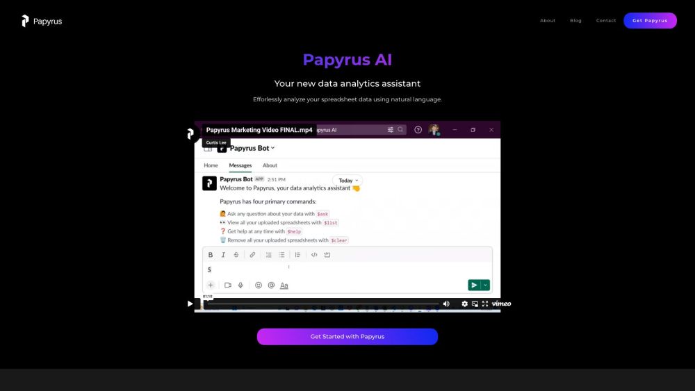 Papyrus AI Website screenshot