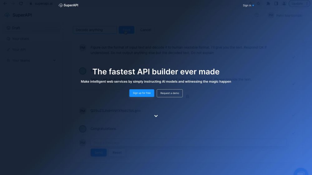 SuperAPI Website screenshot