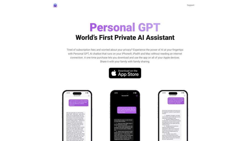 Private LLM: Ihr privater KI-Chatbot für iOS & macOS Website-Screenshot