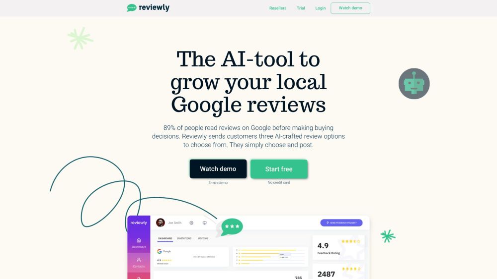 Reviewly | Skyrocket Your Google Reviews With AI Website screenshot