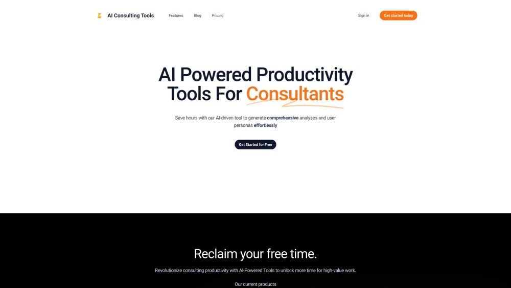 AI Tools for Business Analysis Website screenshot