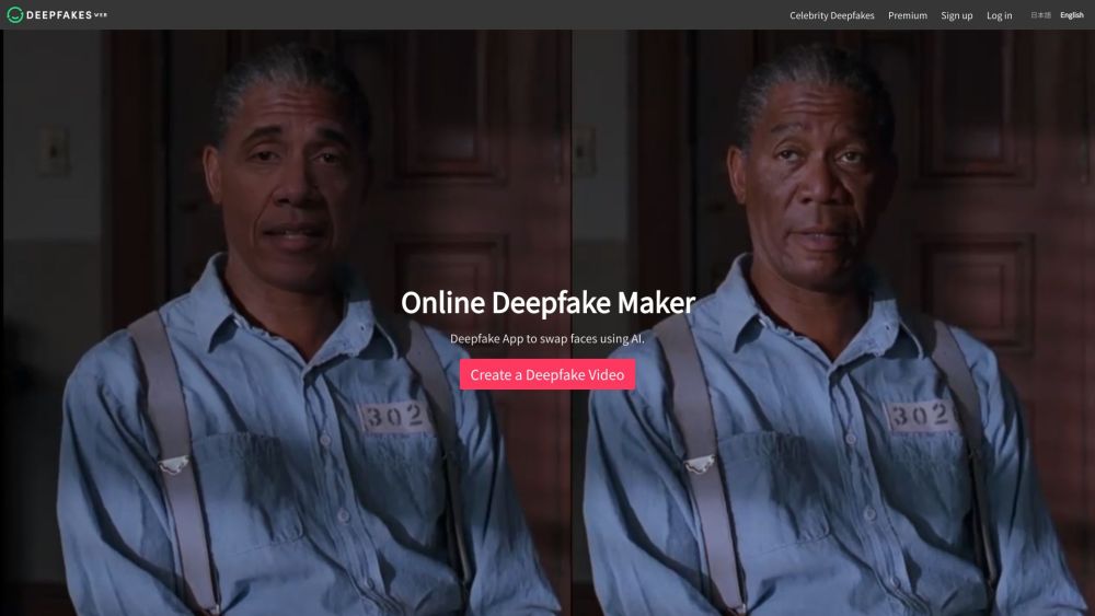 Deepfakes Web Website screenshot