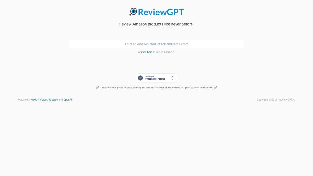 ReviewGPT Website screenshot