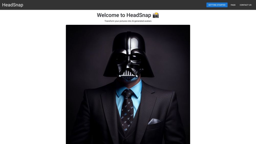 HeadSnap Website screenshot