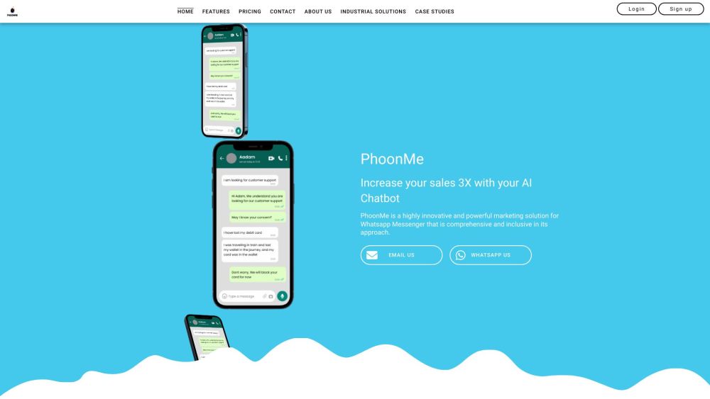 PhoonMe - Conversation Marketing and Support Platform Website screenshot