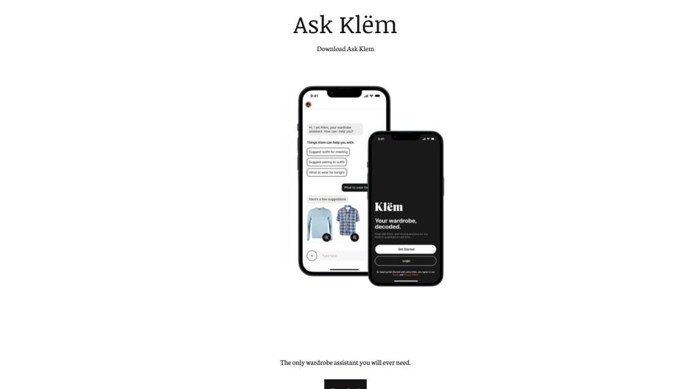 Ask Klëm Website screenshot