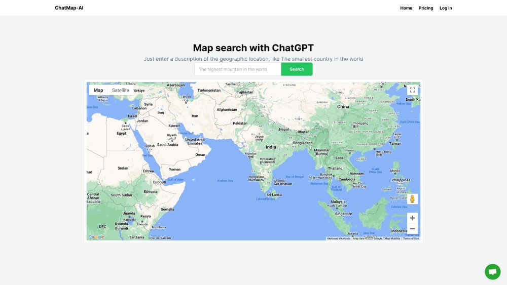 ChatMap-AIのウェブサイトのスクリーンショット