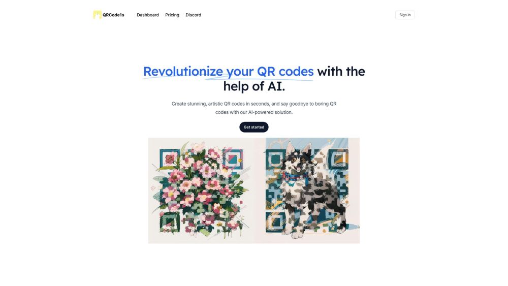 QRCode1s Website screenshot