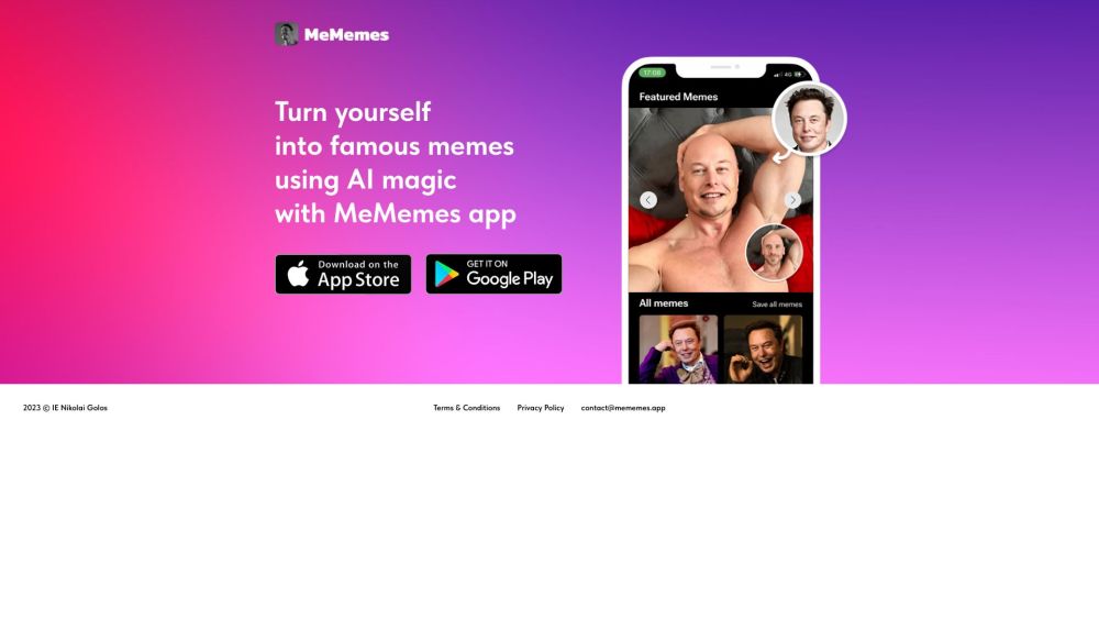 MeMemes Website screenshot