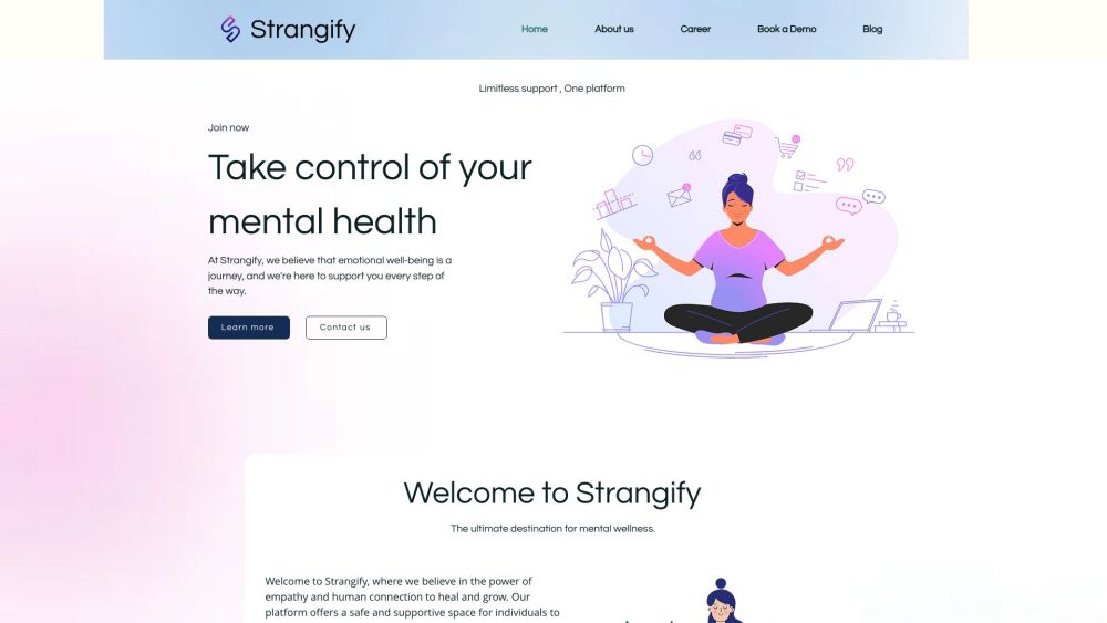 Strangify Website screenshot