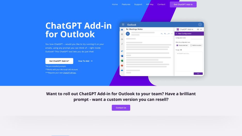 Blueberry ChatGPT for Outlook Website screenshot