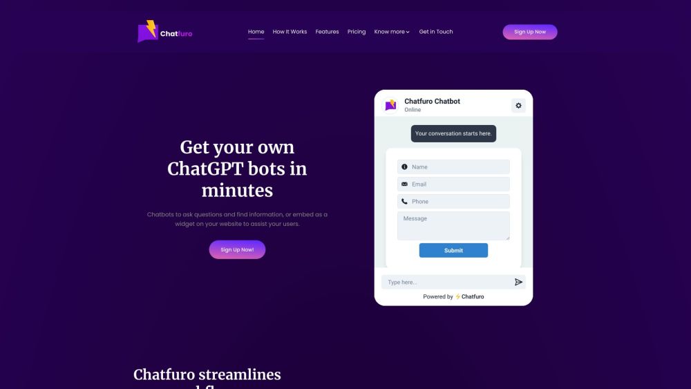 Chatfuro Website screenshot