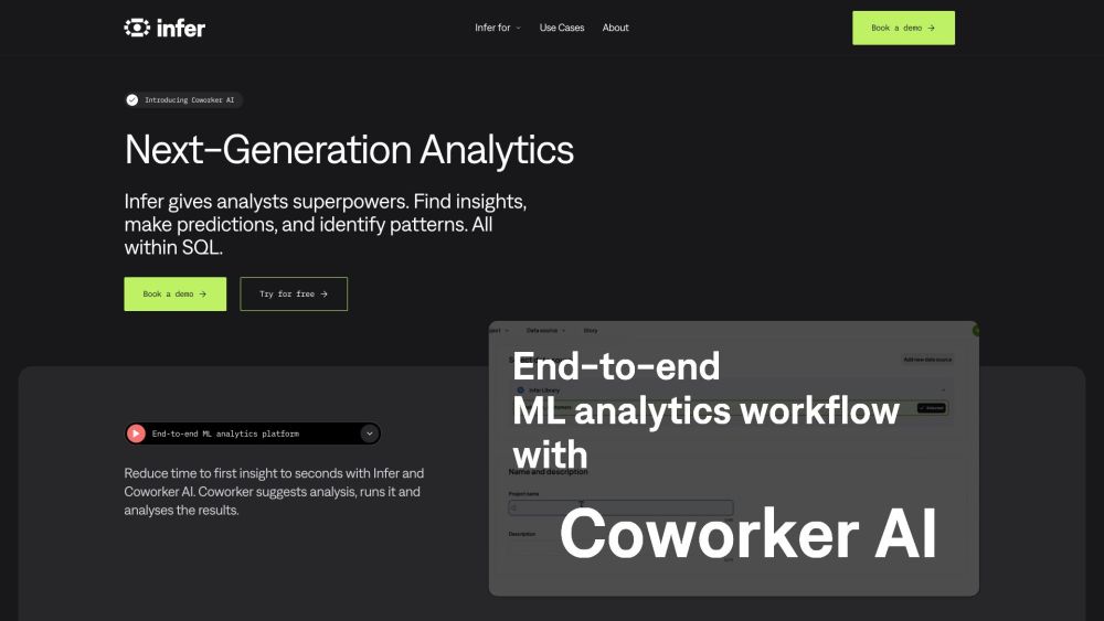 Infer | Generative AI for Game-Changing Business Insights and Growth Website screenshot