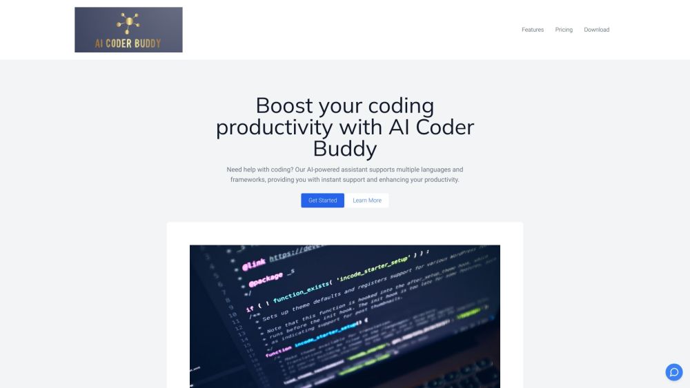 AI Coder Buddy Website screenshot