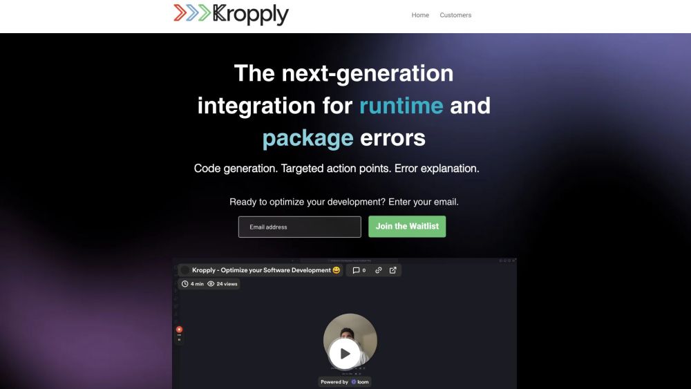 Kropply Website screenshot