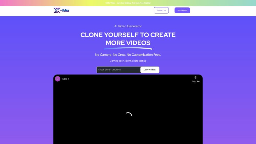 X-Me - x-me.world | AI Video Generator Website screenshot