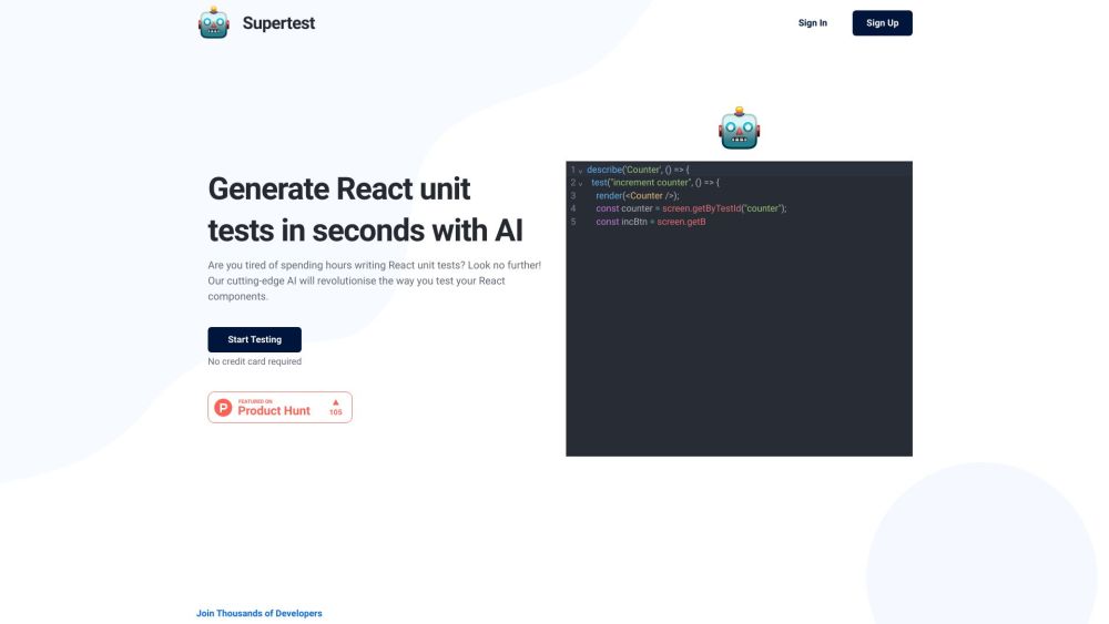 Supertest Website screenshot