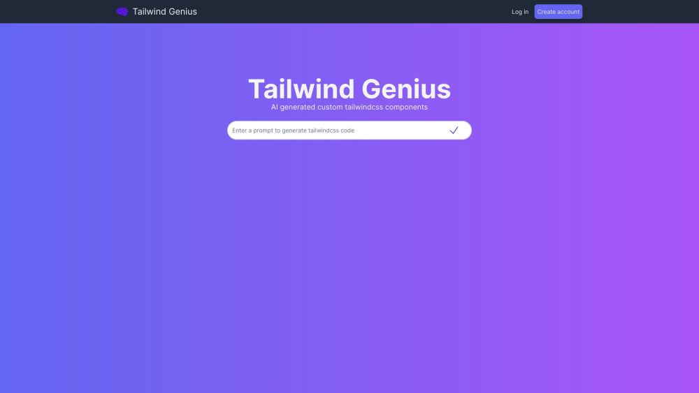 Tailwind Genius Website screenshot