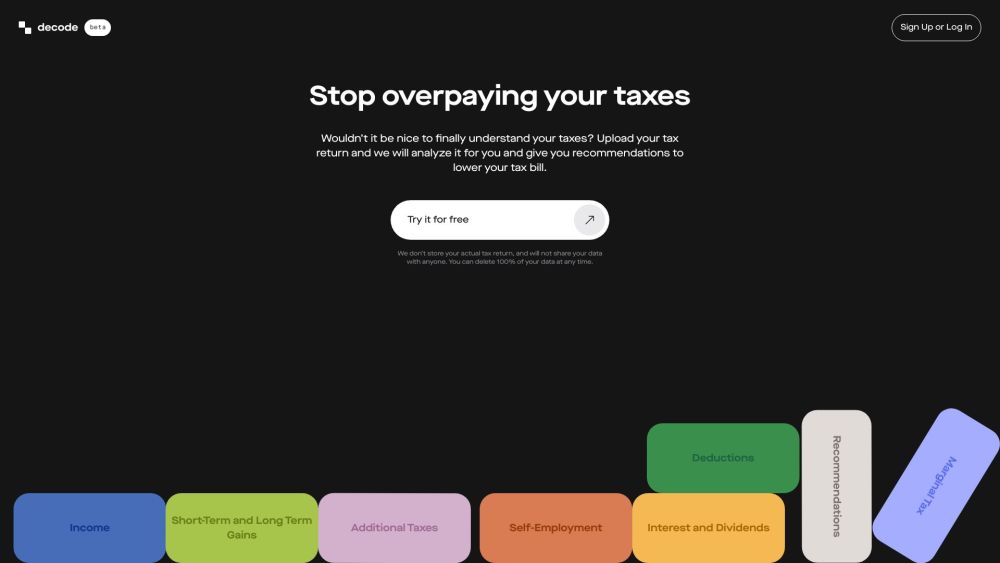 Decode.tax Website screenshot