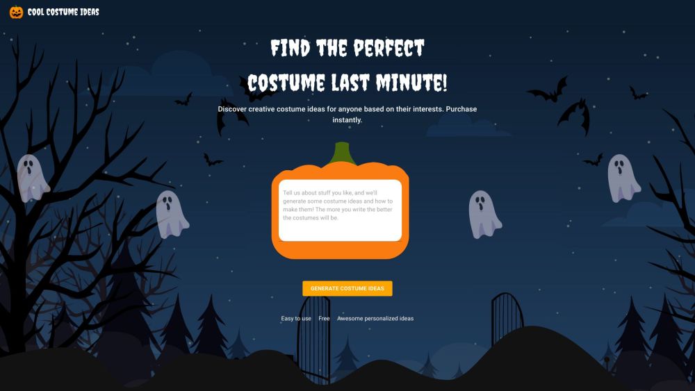 Cool Costume Ideas Website screenshot